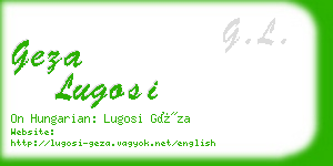 geza lugosi business card